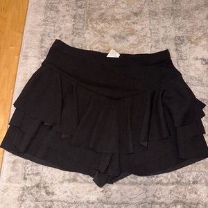 Black ruffled skirt with built in shorts